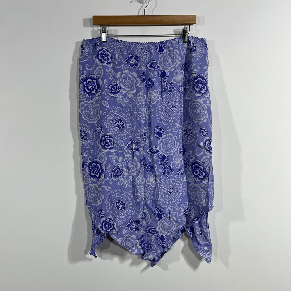 Rampage Y2K Fairy Floral Handkerchief Hem Midi Skirt Large Boho 90s Cottagecore